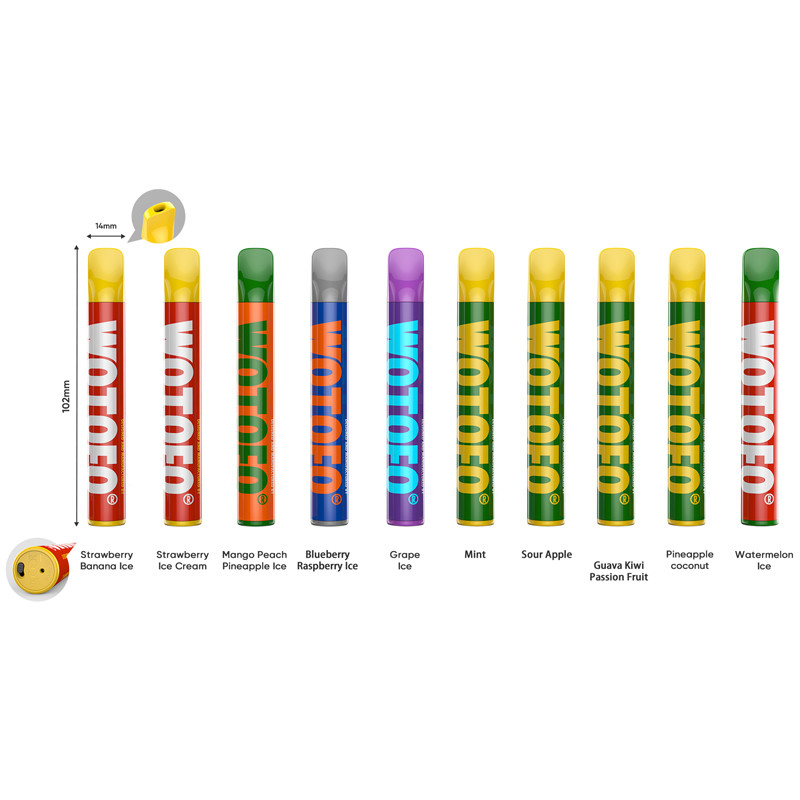 De beschikbare Peul Vapes Wotofo Mini+ 800 puft Pen van de de Batterij de Elektronische Verstuiver van 2.8ml 500mah