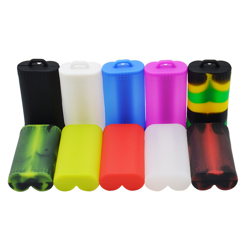 Van het de Peulgeval van de twee Batterijdekking Beschermend E Vloeibaar Vape Kleurrijk Silicone 18650 Batterij