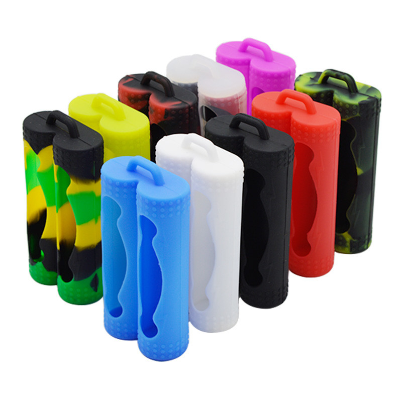 Van het de Peulgeval van de twee Batterijdekking Beschermend E Vloeibaar Vape Kleurrijk Silicone 18650 Batterij