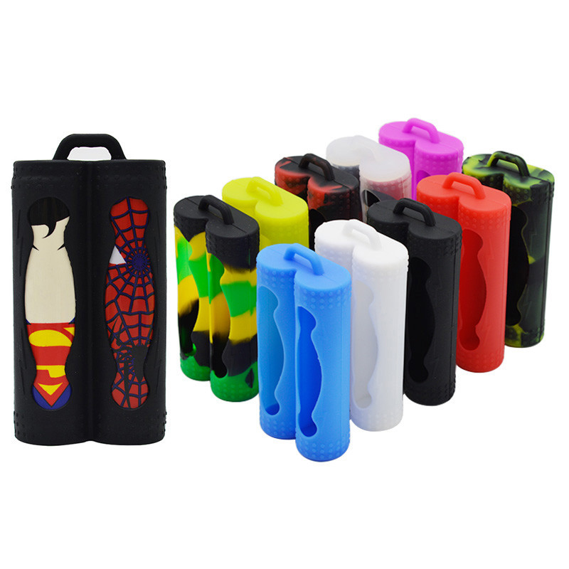 Van het de Peulgeval van de twee Batterijdekking Beschermend E Vloeibaar Vape Kleurrijk Silicone 18650 Batterij